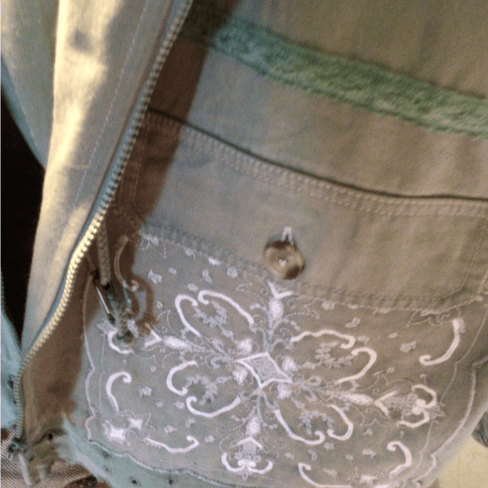 NEW! Super rare Free People Bali jacket Embroidered Green - Picture 5 of 8
